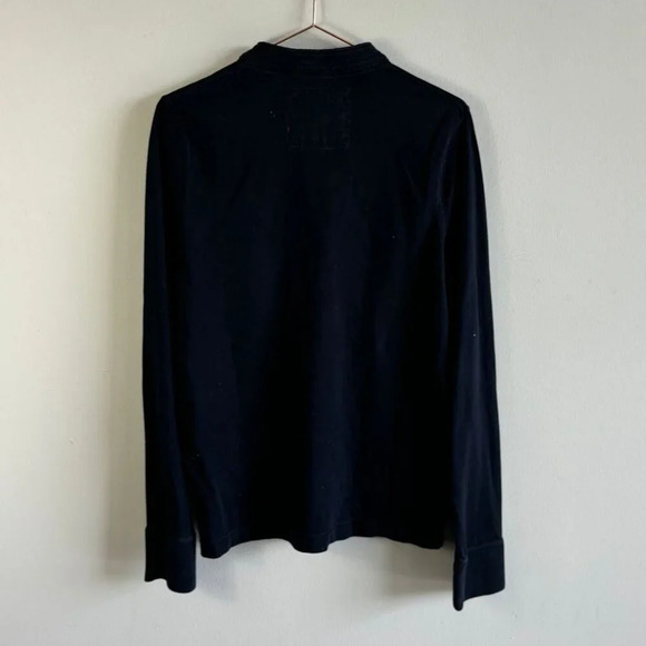 Abercrombie & Fitch Mens Moose Logo Henley Long Sleeve Shirt Black Size XXL - Picture 6 of 7